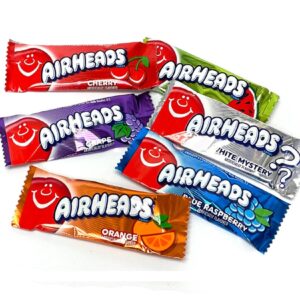 Airheads Mini Bar, caramella gommosa mini alla frutta 10g (gusti 1 di ognuno)